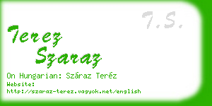 terez szaraz business card